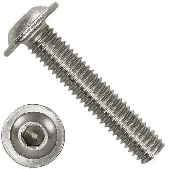 Винт М3х8 с полукруглой головкой и фланцем DIN 7380-2 нержавеющая сталь А2